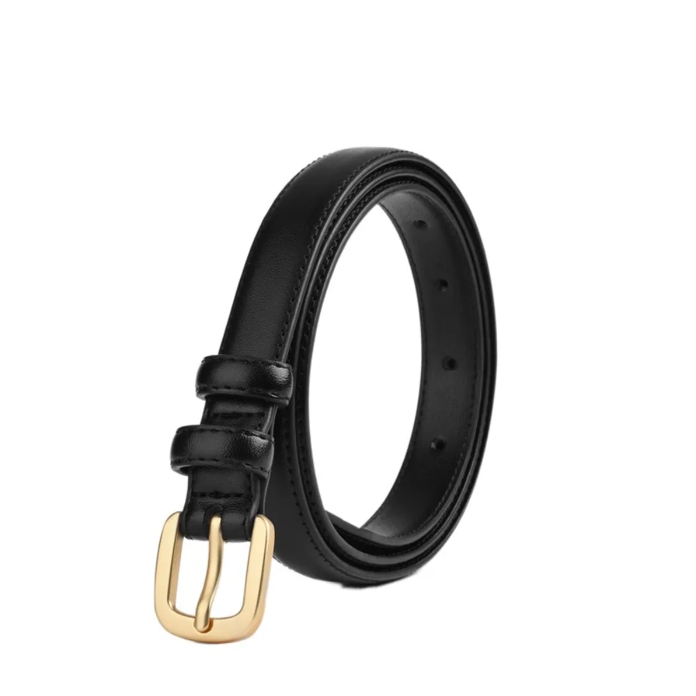 

Black Needle Buckle Leather Fashion Belt with Jeans Belt Strap PU Leather Waist Belt Simple Ins Korean Style Waistband Daily