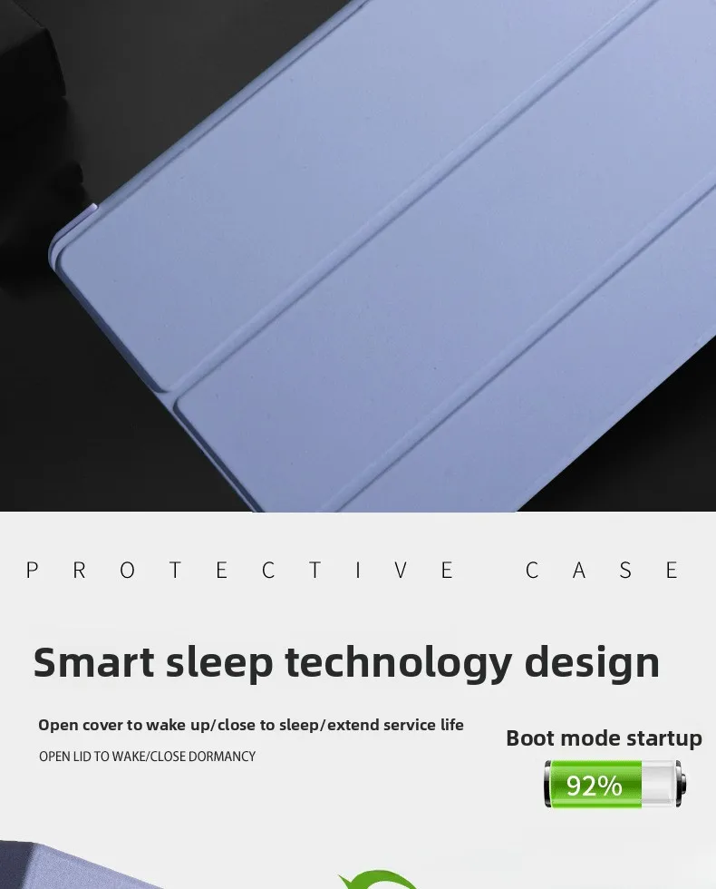 Silikon Tri-Fold Hülle für iPad Mini 7 Pro 11 Air 4 10. Generation mit Auto-Wach-/Schlaf-Funktion Weiche TPU-Hülle – Detail 6