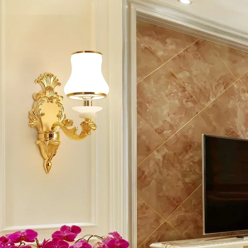 Single and double head European  hotel aisle luxury  home bedside wall lamp