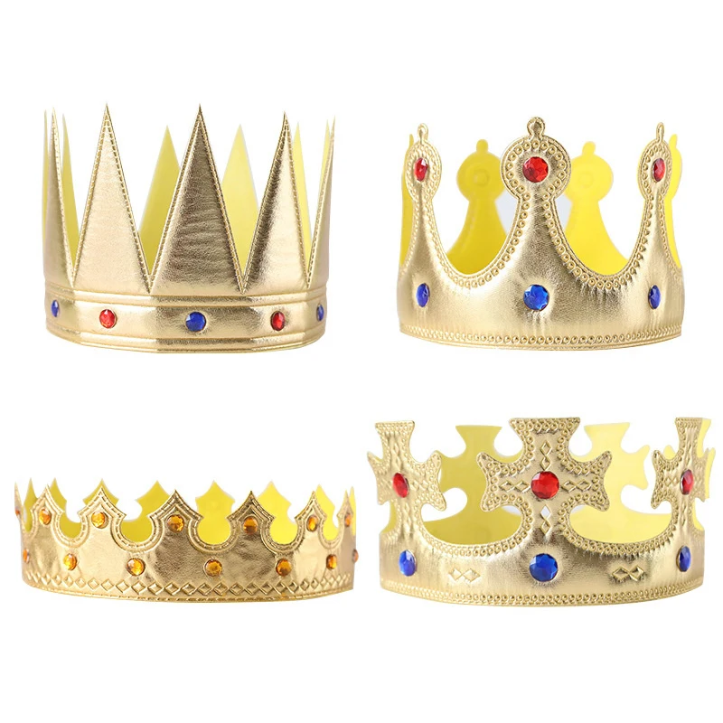 Sombreros de corona de cumpleaños para niña, sombrero de Reina, sombreros de fiesta para niños y adultos, decoraciones de fiesta, suministros de corona