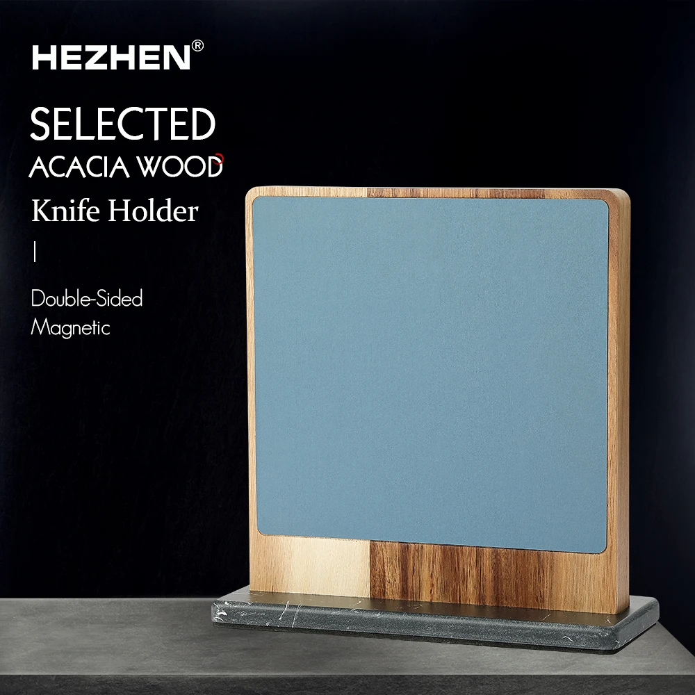 

Double-Sided Magnetic Knife Block Acacia Wood Blade Protection Sturdy Durable Ventilated Structure Elegant Design