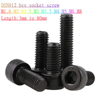 5-100pcs Hex socket screw  M1.6 m2 m2.5 m3 m3.5 m4 m5 m6 m8  Grade 12.9 Hexagon Socket Allen Cap head  Screw bolts