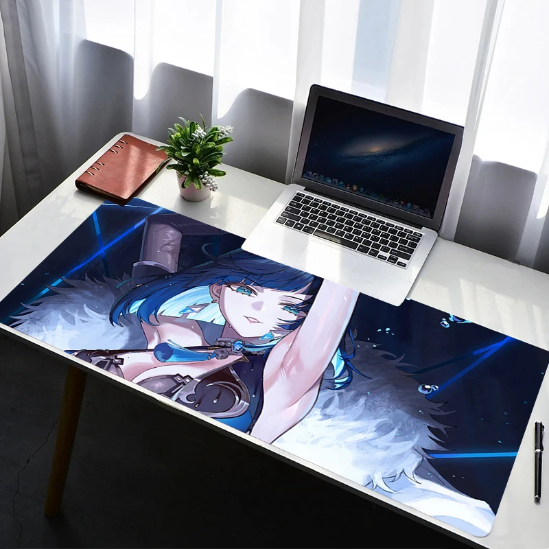 

Mouse Pad Laptop Non Slip Extended Desktop Mouse Mat PC Anime HD G-genshin Impact Yelan Keyboard Pad Gaming Accessories Mousepad