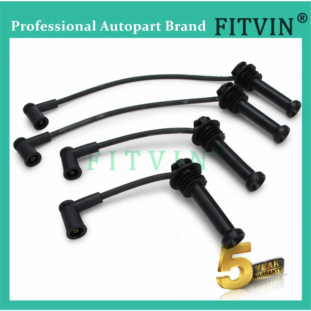 Kit de cables de encendido para bujía de coche, 4 Uds., Cable 0986357208 para Ford Fiesta IV V VI para Focus I II III Fusion Mondeo IV para Mazda 2
