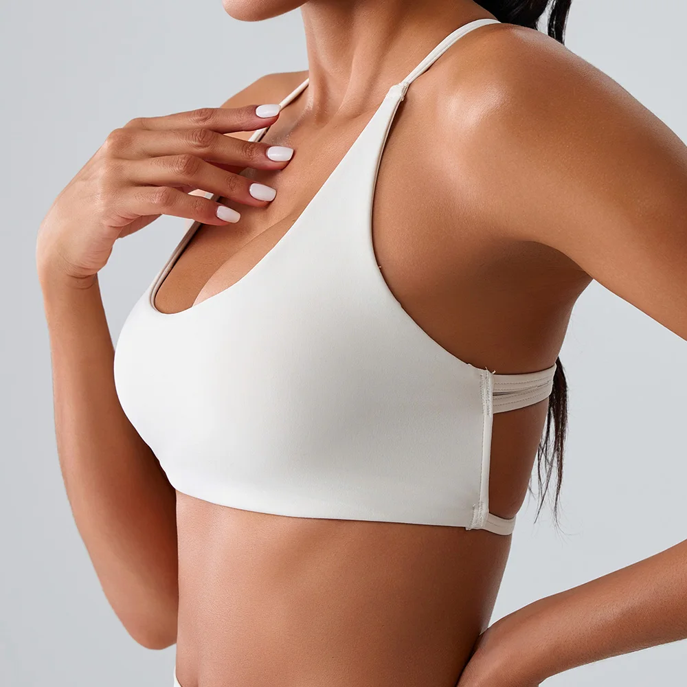 Sexy Cross Strap Women Fitness Bra Tights Yoga Vest High Strength Shockproof Gym Sports Top Push Up With Chest Pad Sports
