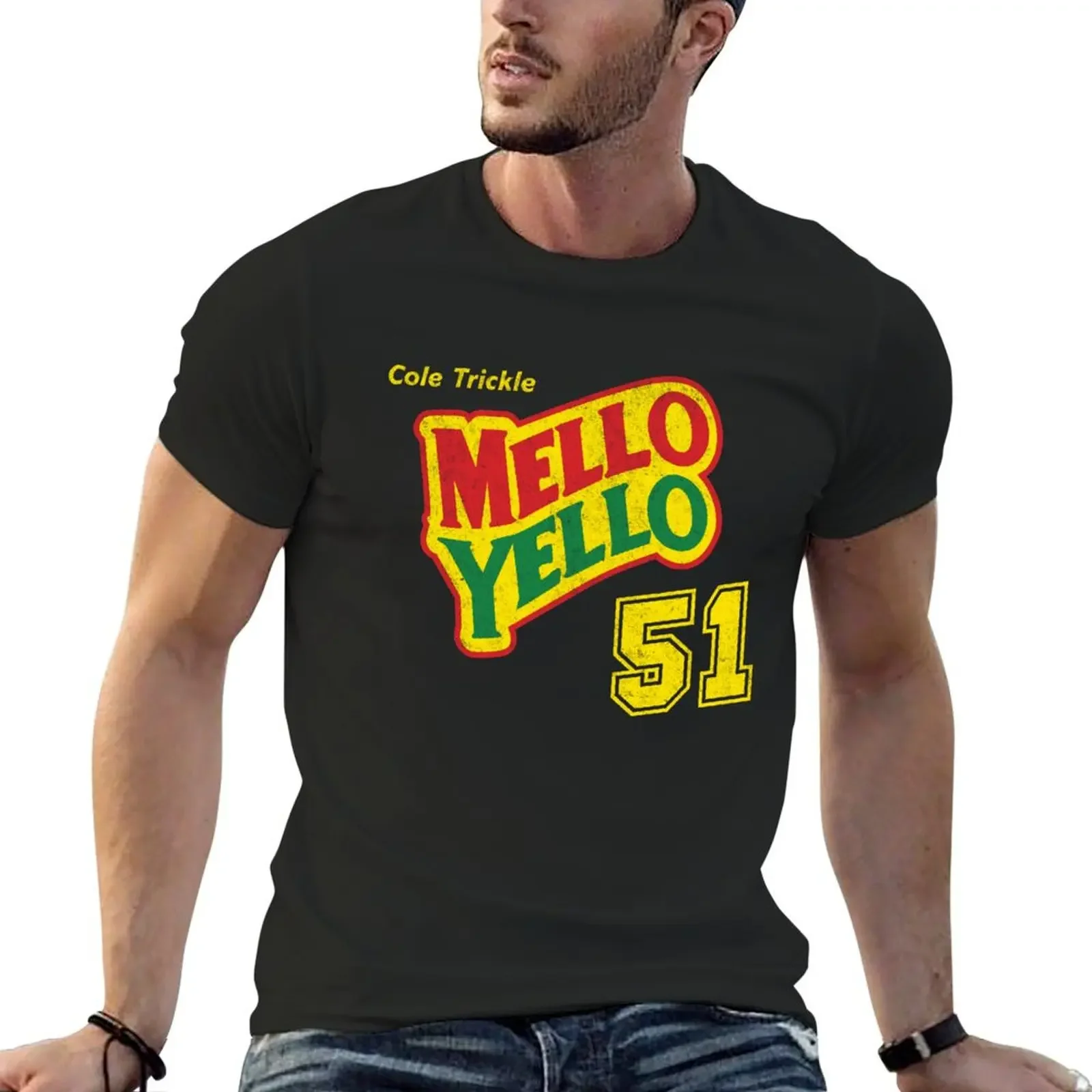 Mello Yello - Cole Trickle #51 - vintage logo T-Shirt summer tops korean fashion heavyweight t shirts for men