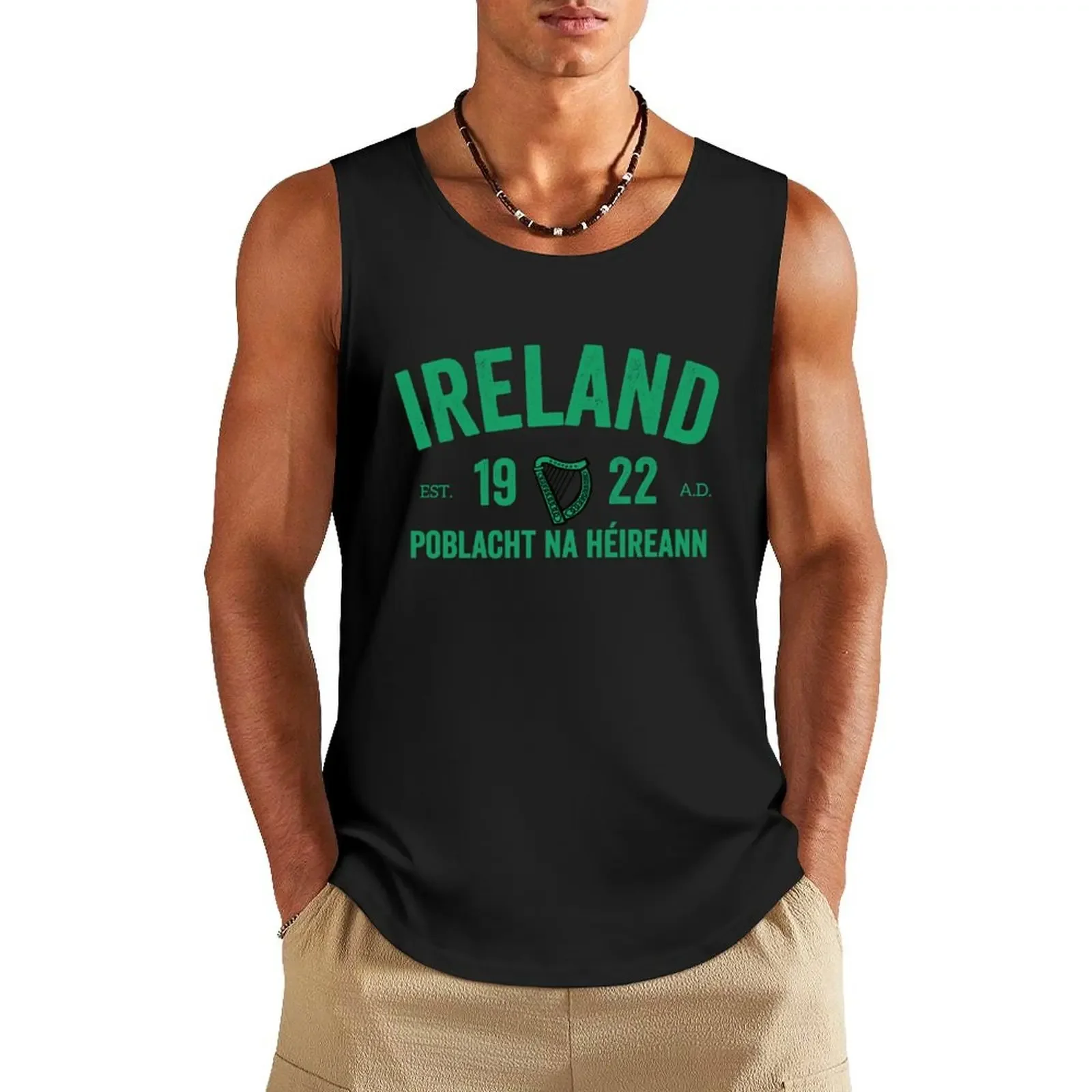 

Ireland Harp Tank Top clothes for men sleeveless gym shirts male