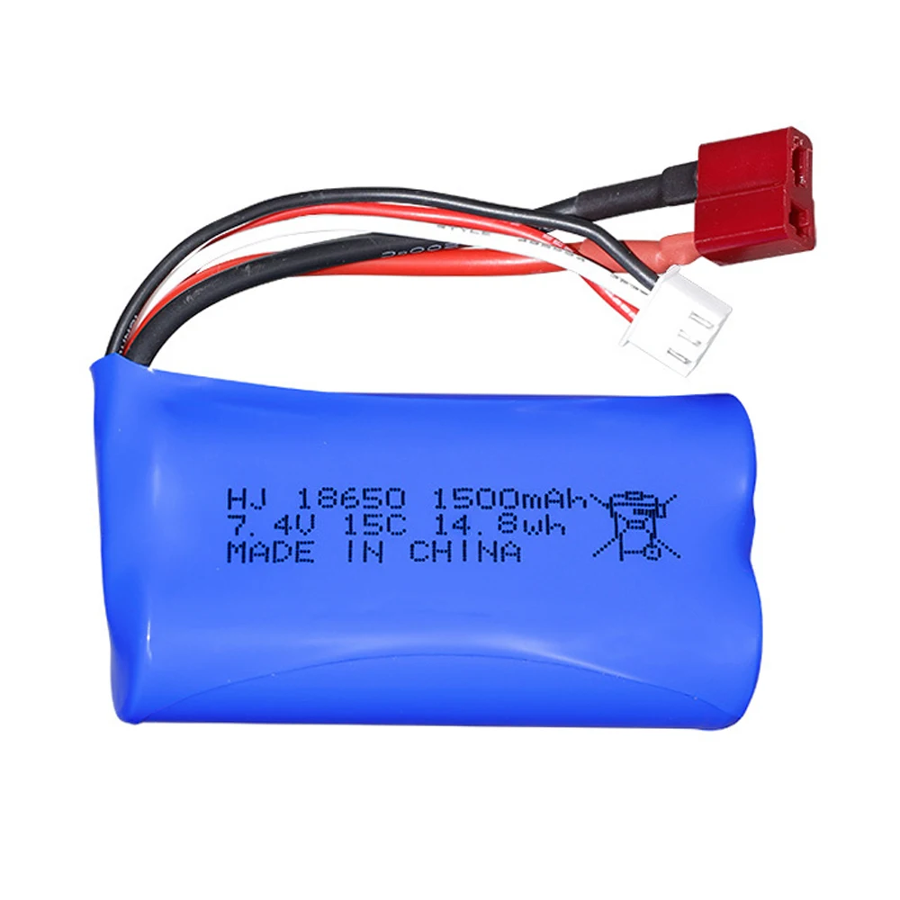 7.4V 1500/2200/3000/ 3500 mAh JST/T/SM Plug 18650 2S batteria agli ioni di litio per Wltoys 12423 10428 12429 12401 12402A RC ricambi auto