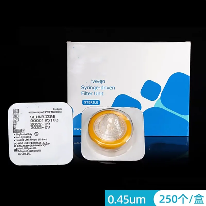 1PCS/250PCS Disposable syringe filter 33mm 0.22/0.45um syringe filter independent sterilization PES/PVDF membrane