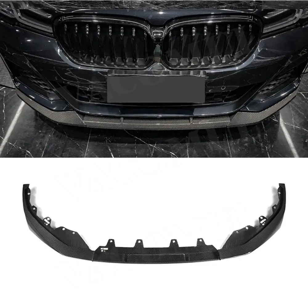 

VACOMUL Carbon Fiber Three-section Front Lip Guard for BMW 5 Series G30 G38 M Sport 2021+ FRP Car Front Bumper Lip Spoiler