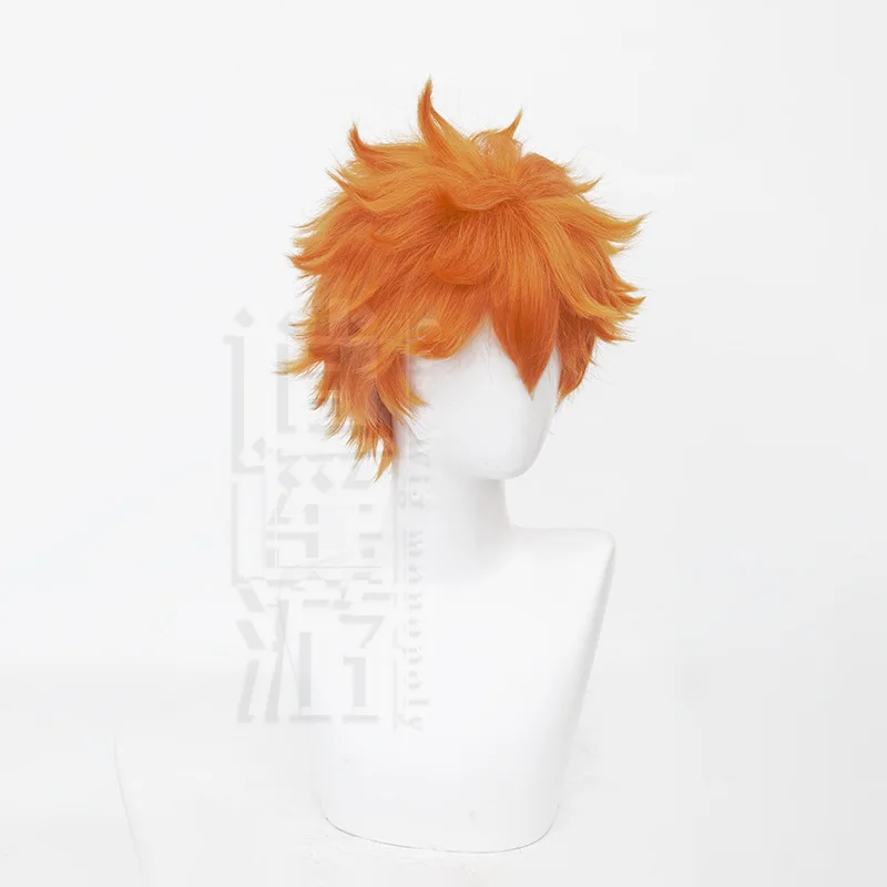 Hinata Shoyo Cosplay Wig Haikyuu!! 30CM Short Orange Heat-resistant Synthetic Hair Halloween Party Cosplay Anime Wigs+Wig Cap