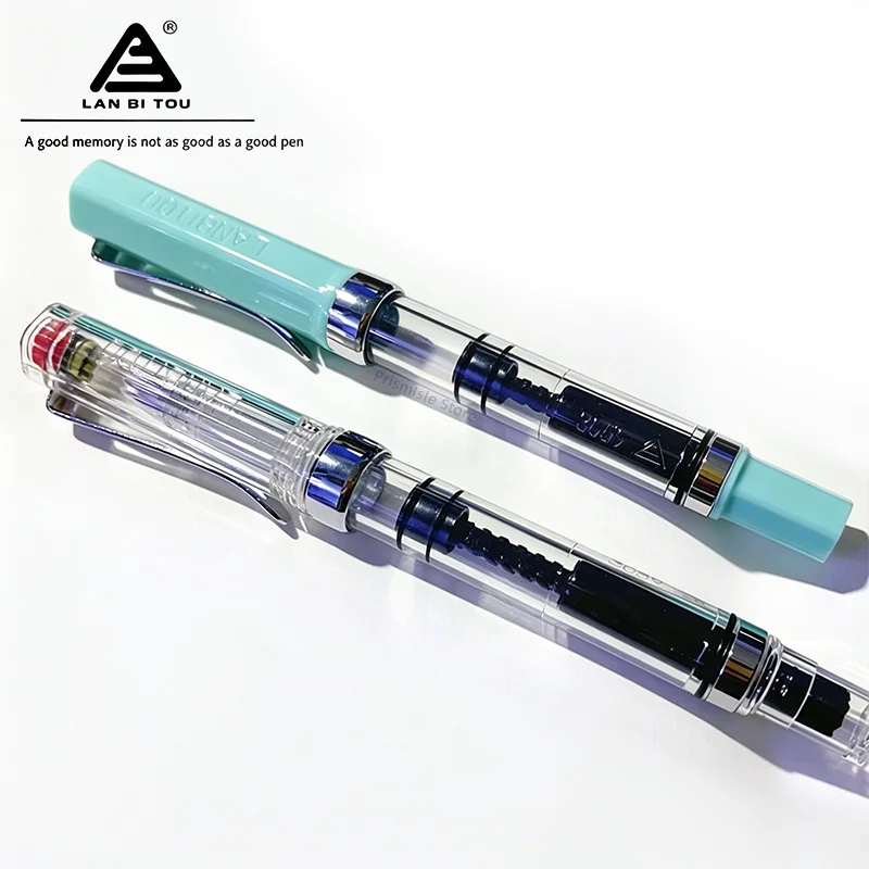 Lanbitou 3059 Fountain Pen Piston Filling Large Ink Capacity For Color Inks Plastic Barrel Handwriting Practice Smooth Writing