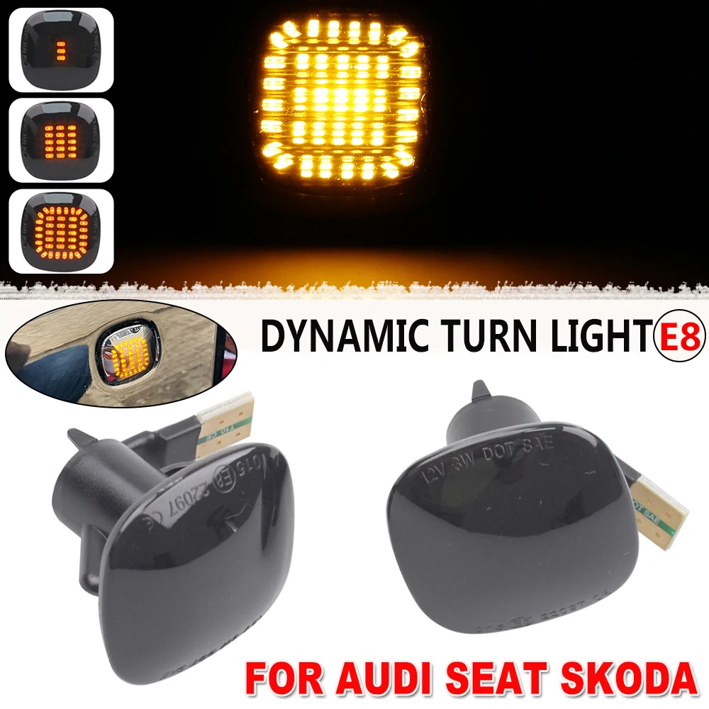 

2Pcs For Skoda Fabia Octavia MK1 Mk2 Dynamic Side Marker Light Led Turn Signal Sequential Blinker For Audi A3 A4 B5 A8 For SEAT