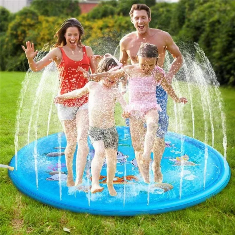 Children Play Splash Pad,Outdoor Water Toy,Summer Sprinkler Pool,Inflatable Splash Play Mat for Dog,Backyard Swimming Party Toy