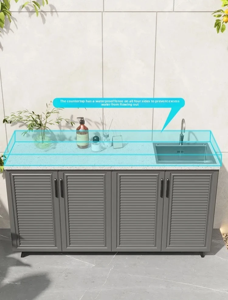 

PYH Garden Pool Basin Integrated Cabinet Outdoor Villa Garden Sunscreen Stone Locker