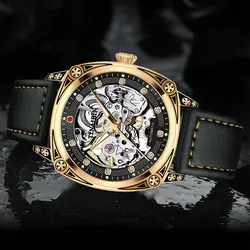 Automatic Watch for Men Swiss Mechanical Movement Luxury Brand Men's Wristwatches Skeleton Self Winding Man Watch 6633