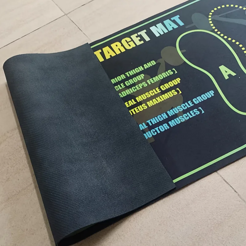 SPDJUMPER Squat Mat with Footprint, Non Slip Workout Pad for Deep Squats, Leg Training & Floor Protection, Durable Easy Clean Ho