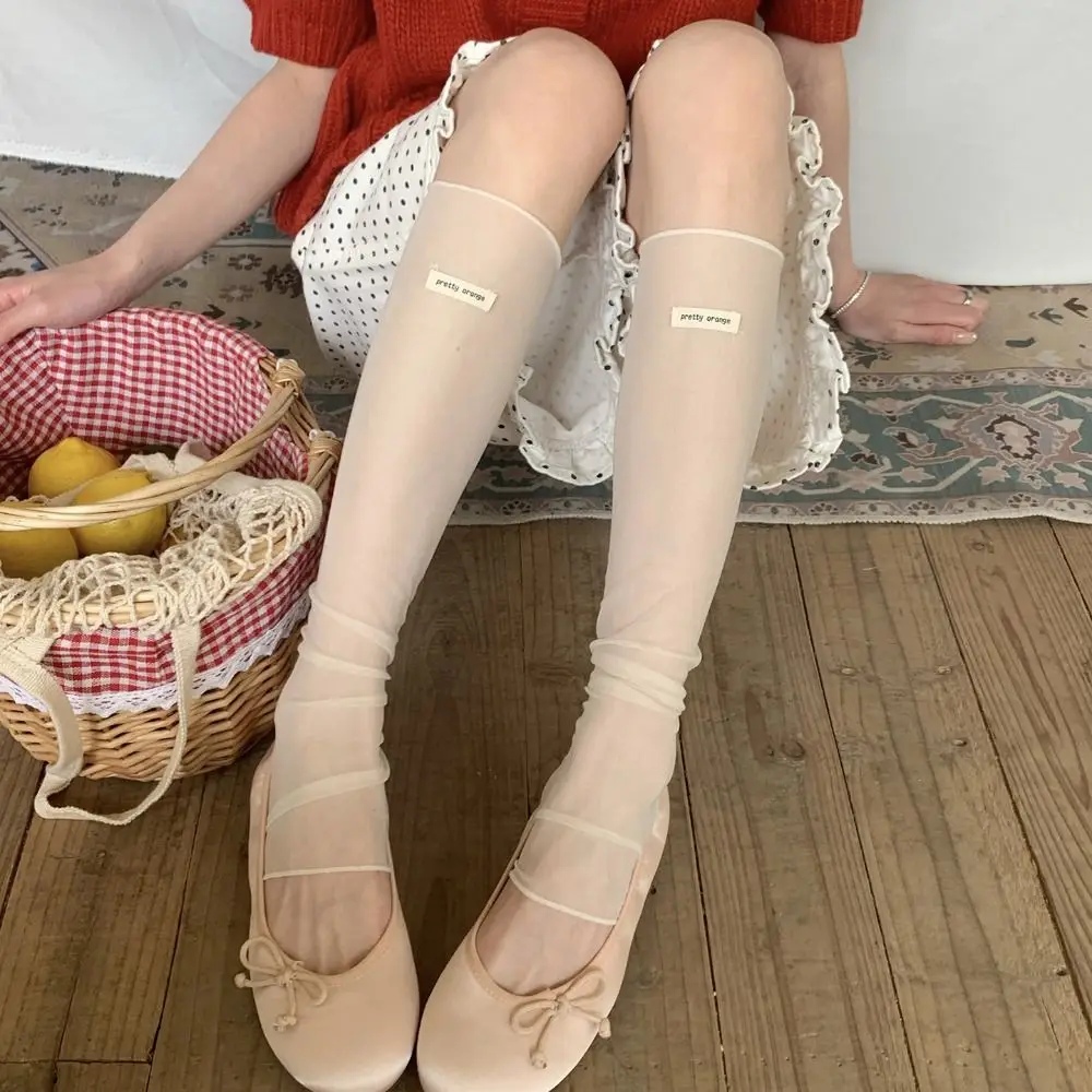 Breathable Mesh Mesh Thin Stockings Thin Sheer Mesh Leg Warmers Calf Length Knee High Calf Stockings Daily Wear
