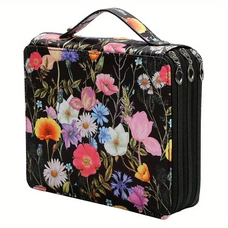 Imagem -04 - Multi Color Grande Capacidade Bolsa de Armazenamento Lápis Coloridos Lápis Zíperes Estojo de Lápis de Três Camadas Pincel de Pintura