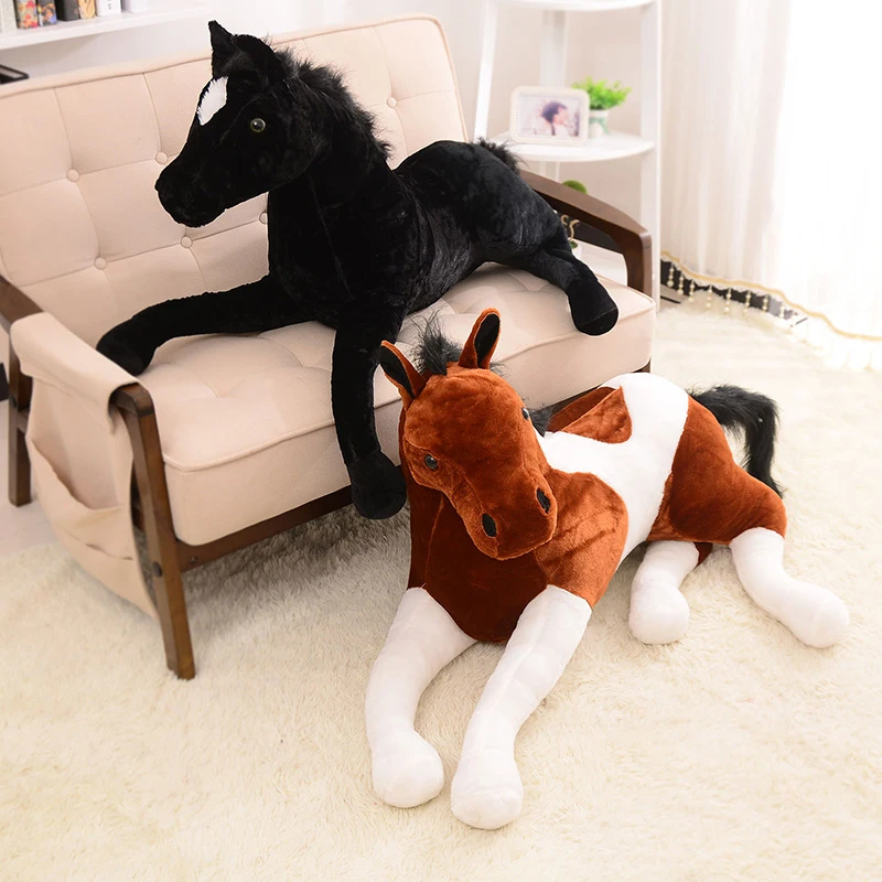 1PC Simulation Animal 70x40cm Horse Plush Toy Prone Horse Doll For Birthday Boys Gift Gift