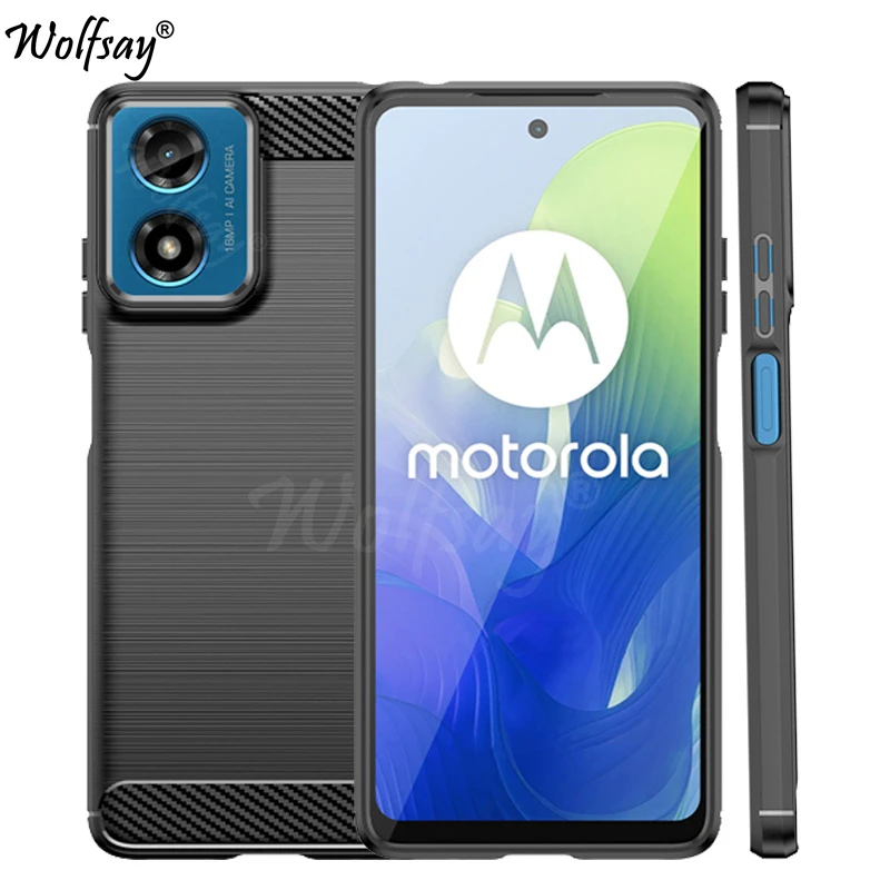 For Motorola Moto G04S Case Silicone Carbon Fiber Back Cover For Moto G04S G04 G14 G24 G54 G64 G84 G32 Case For Moto G04S Case