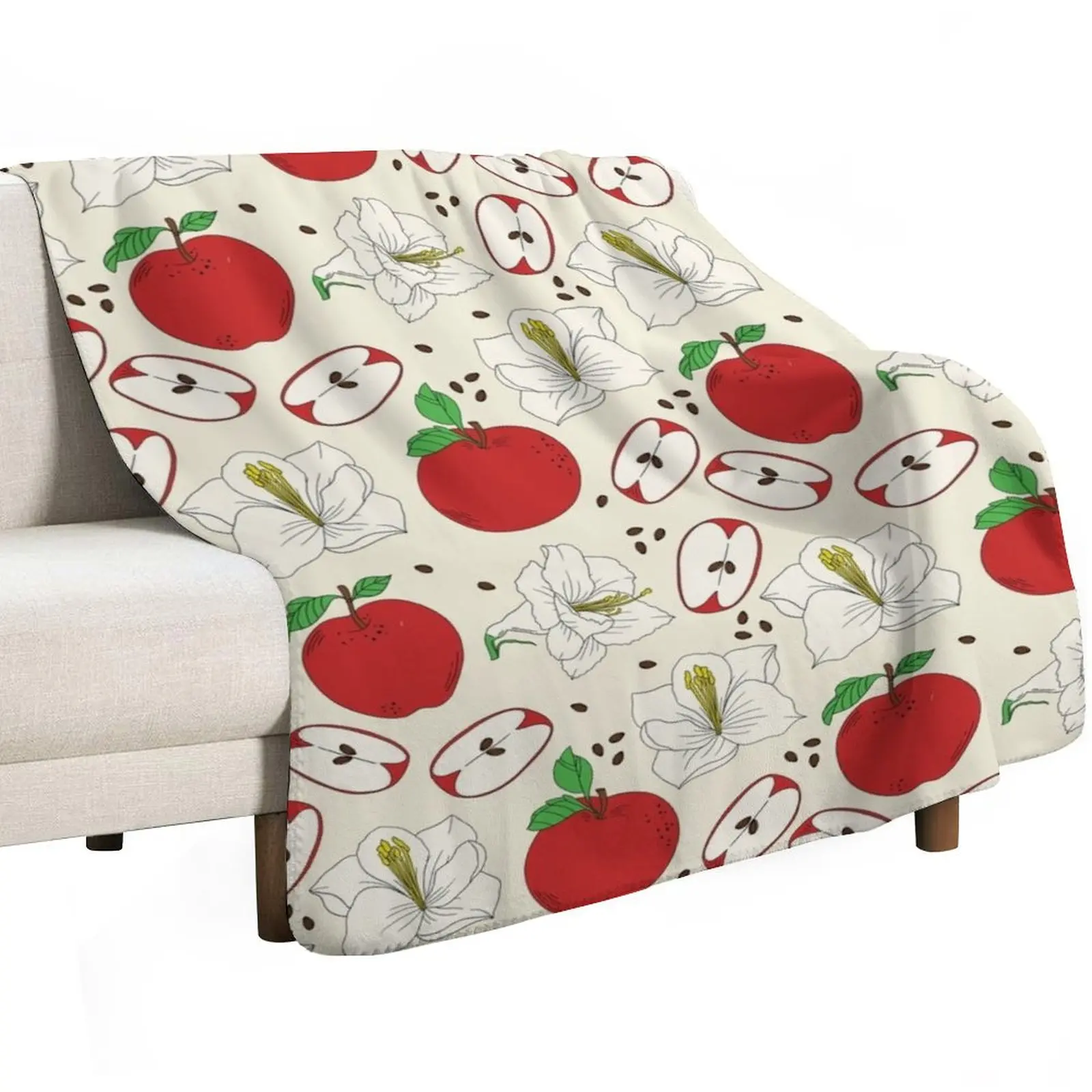 Sweet Apples and Amaryllis Throw Blanket Personalized Gift For Baby Luxury Brand Furry warm winter Sleeping Bag Blankets