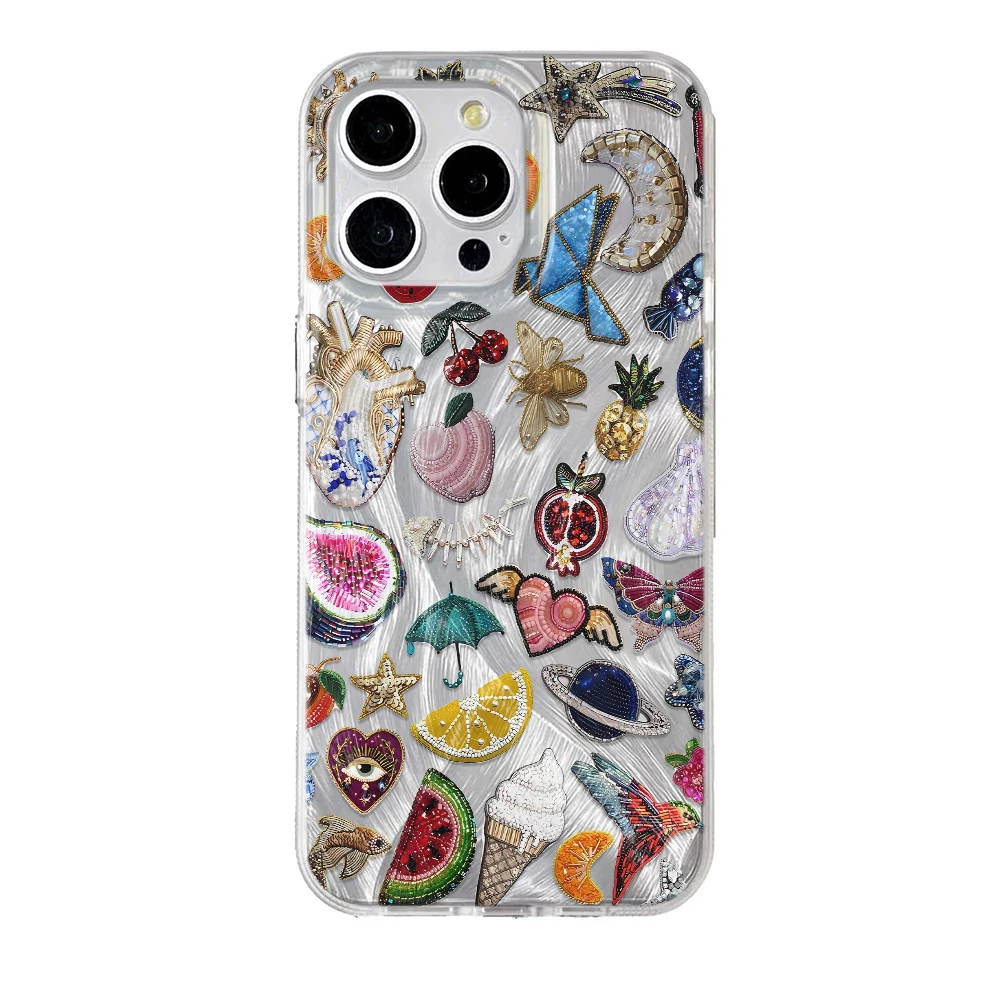 Planet Fruit Trendry Graphic Phone Case For iPhone 16 15 14 13 12 11 Pro Max 16E XS XR 7 8 Plus SE2 SE3 Shockproof Phone Case