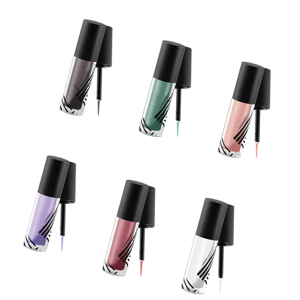 Glitter Liquid Eyeliner Set 6Pcs Multicolor Shimmer Long Lasting Smooth Precise Eye Makeup