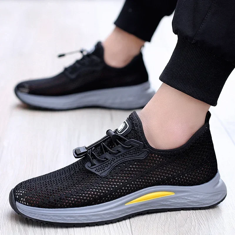 Hot Sale Mens Autumn Sneakers Breathable Man Mesh Footwear Lightweight Walking Casual Shoes Slip-On Driving Men Loafers Trainers