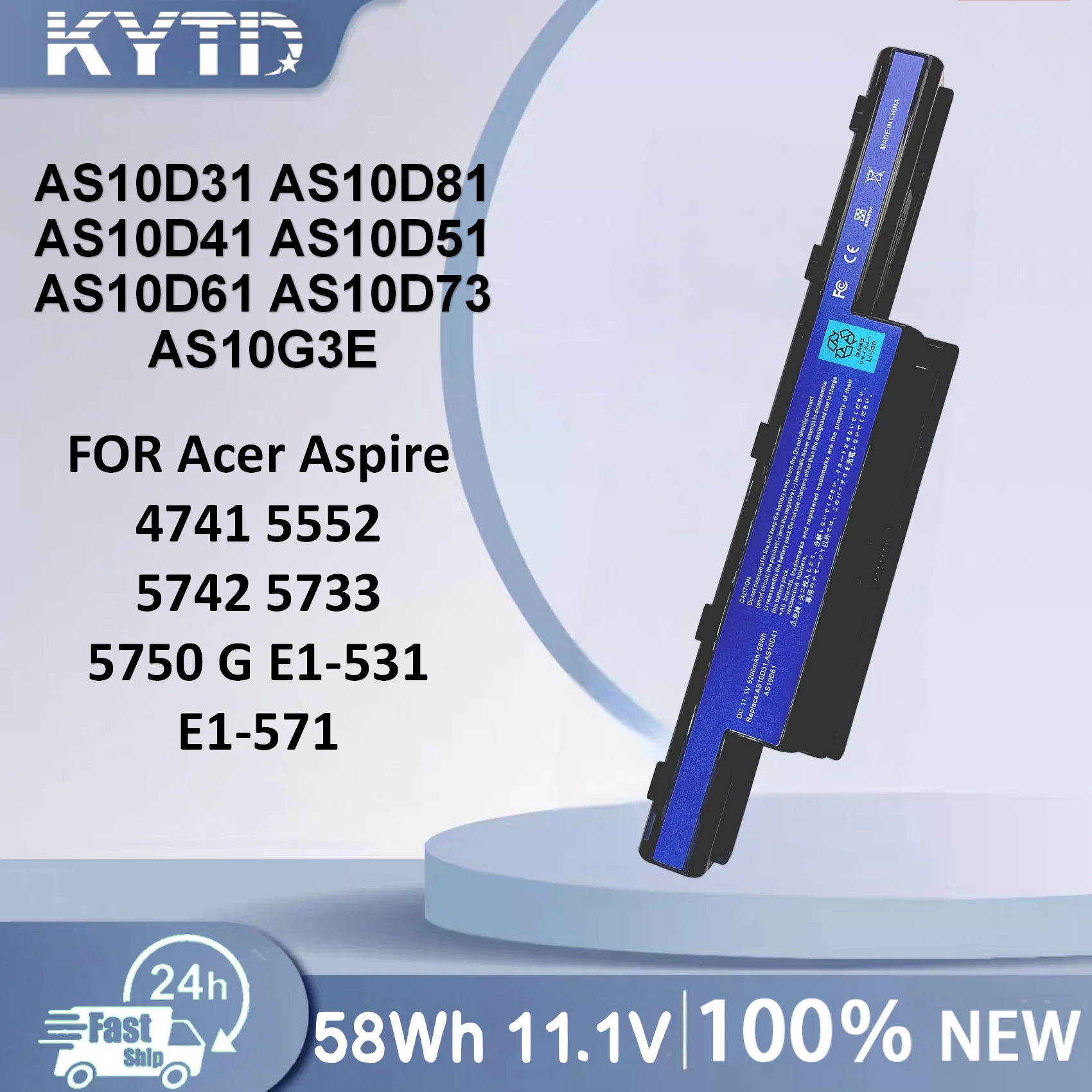 

KYTD AS10D31 Laptop Battery For Acer 5742 4551G 4741G 5560G 5741G 5742G 5750G 7750G 7760G AS10D51 AS10D71 AS10D81 AS10D73 11.1V