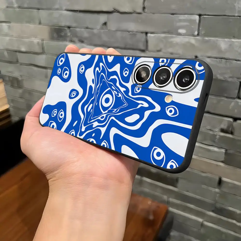 Cute Blue Evil Eye Phone Case For Samsung A25 A13 A33 5G A54 A36 A35 A56 A52 A14 Shockproof Soft Cover