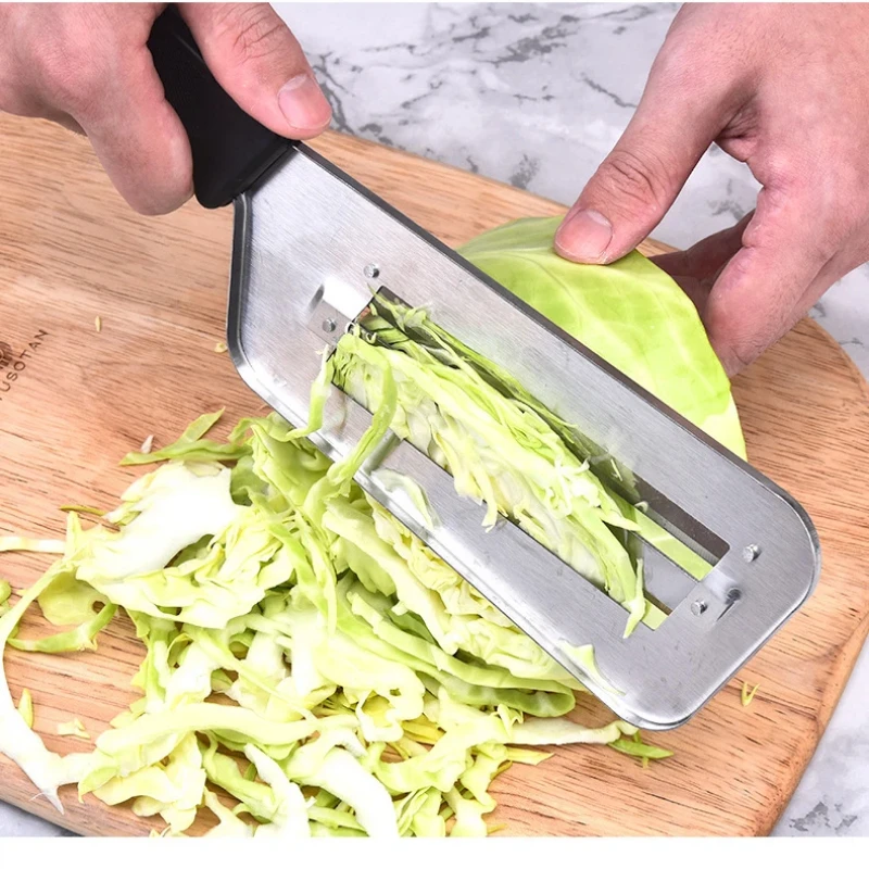 Vegetable Cutter Cabbage Slicer Black Double Slice Blade Fish Scale Cleaner Knive Kitchen Lightweight High Quality