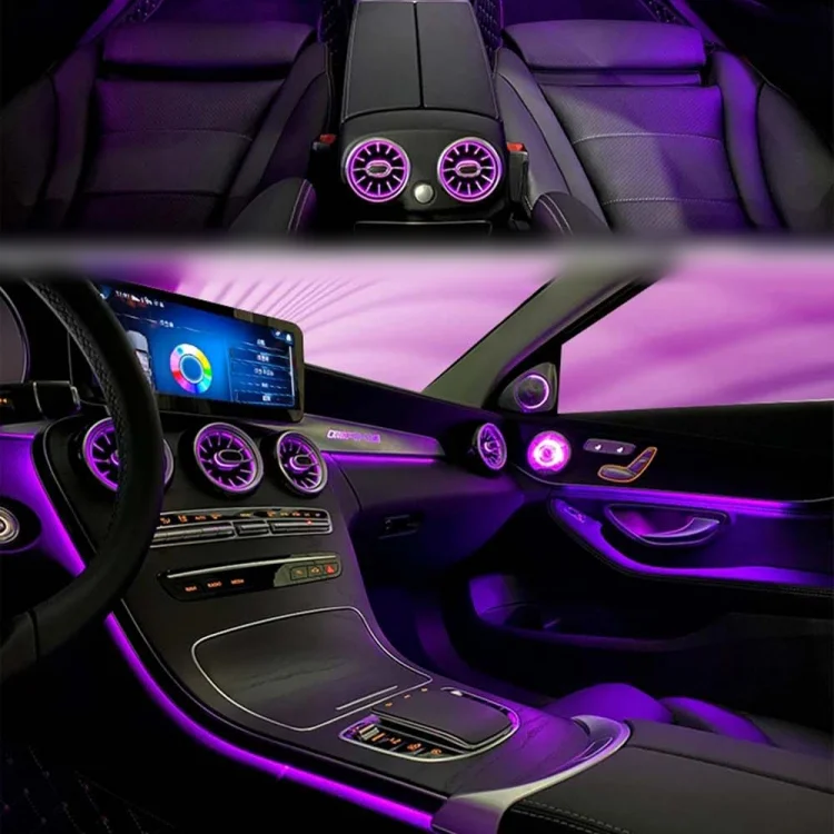 

Car Interior Ambient LED Lights 64 Color Turbine Air Vent Atmosphere Light for GLC X253 W205 C-Class LED Light Car Accessories