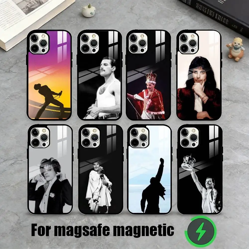 

F-Freddie Mercury Legend Singer Phone Case For iPhone17,16,15,14,13,12,11 Plus,Pro Magnetic For Magsafe Wireless Charging