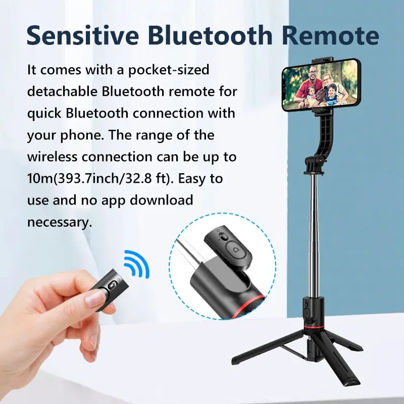 L13 Extended Version Wireless Bluetooth Selfie Stick Foldable Tripod with Remote Shutter for Android IOS 2022 Latest Hot