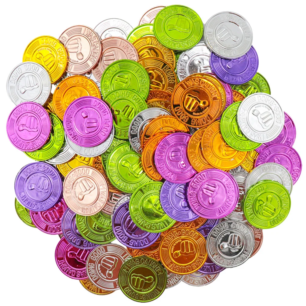 100 Pcs Carnival Coins Fake Pirate Party Decorations Plastic Treasure Favors Gold Ornament