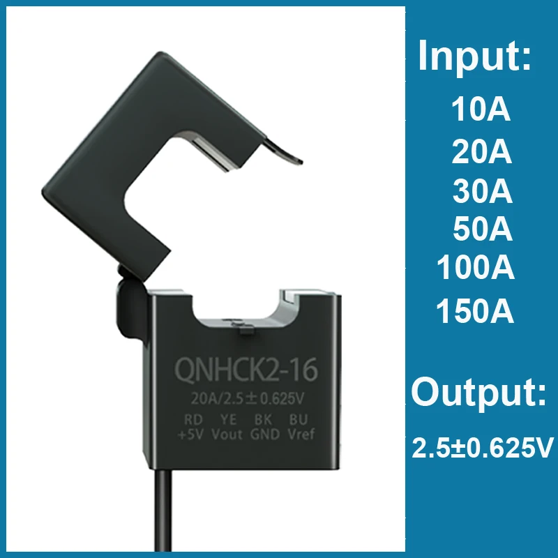 QNHCK2-16 Output 2.5V±2V Input 10A 20A 30A 50A 100A current transducer hall current sensor Split Core Current Transformer clamp