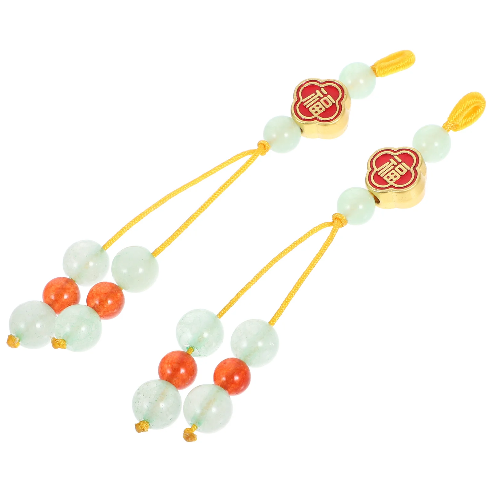 

2Pcs Retro Chinese Cloud Pendant Tassel Accessories Good Fortune Prosperity Necklace Keychain Car Hanging Decoration