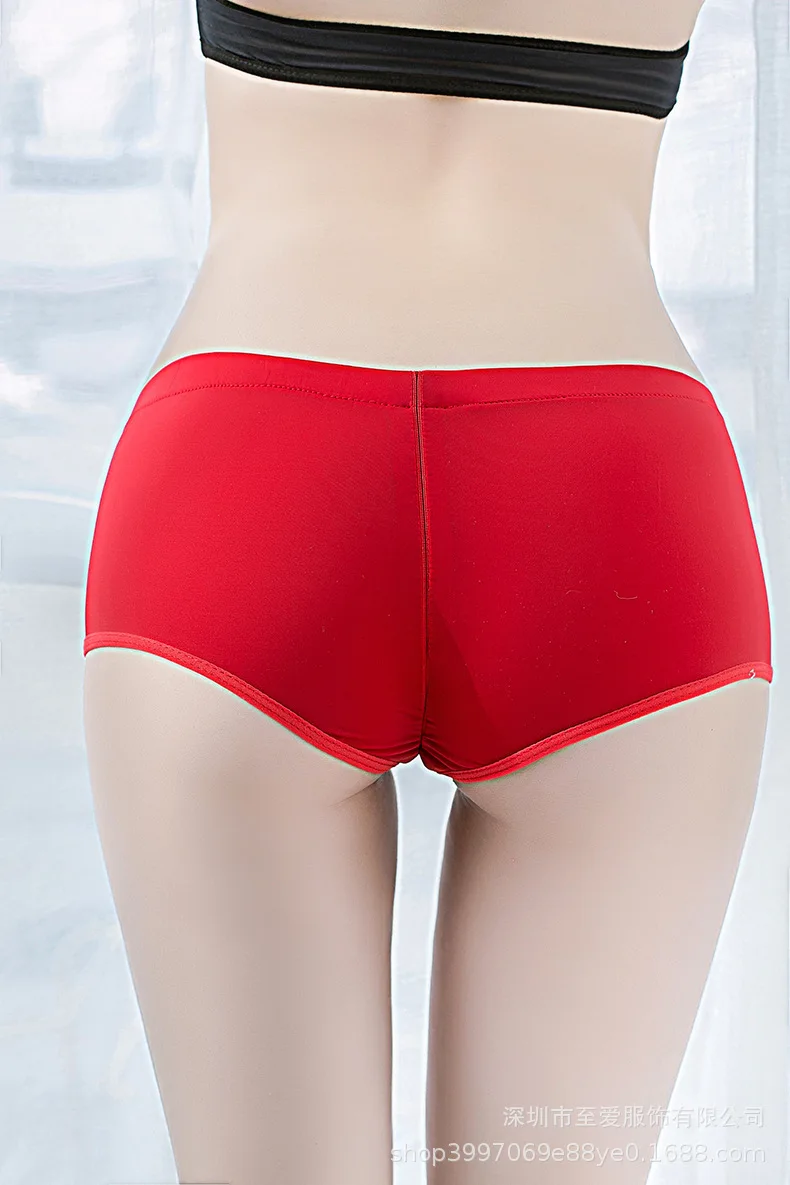 Low Waist Zipper Open Crotch Women Shorts Sexy Plus Size Underpants Underwear