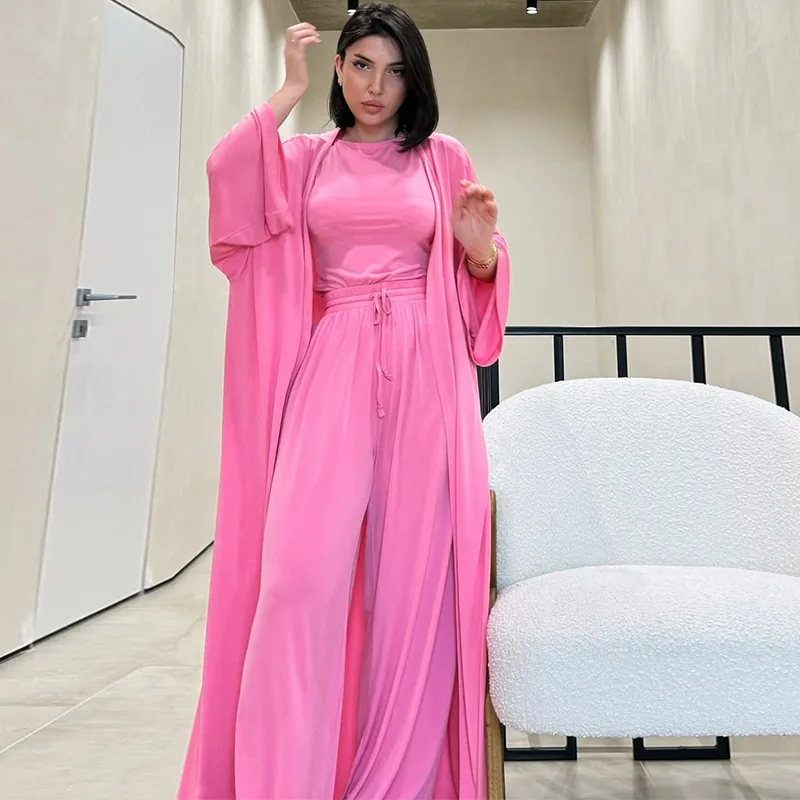 

Women's clothing 2025 spring and summer new casual loose jacket sleeveless vest wide-leg trousers three-piece club clothing Vest