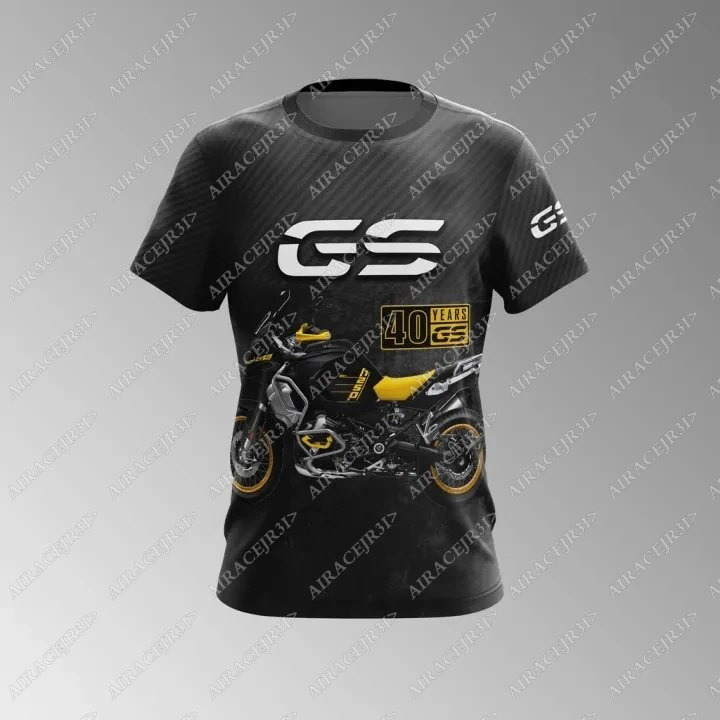 Summer Motorrad Ride Travel Adventure Racing Jerseys Motorcycle Sports T-Shirt For BMW R1250 GS Quick-Dry Stripe Leisure