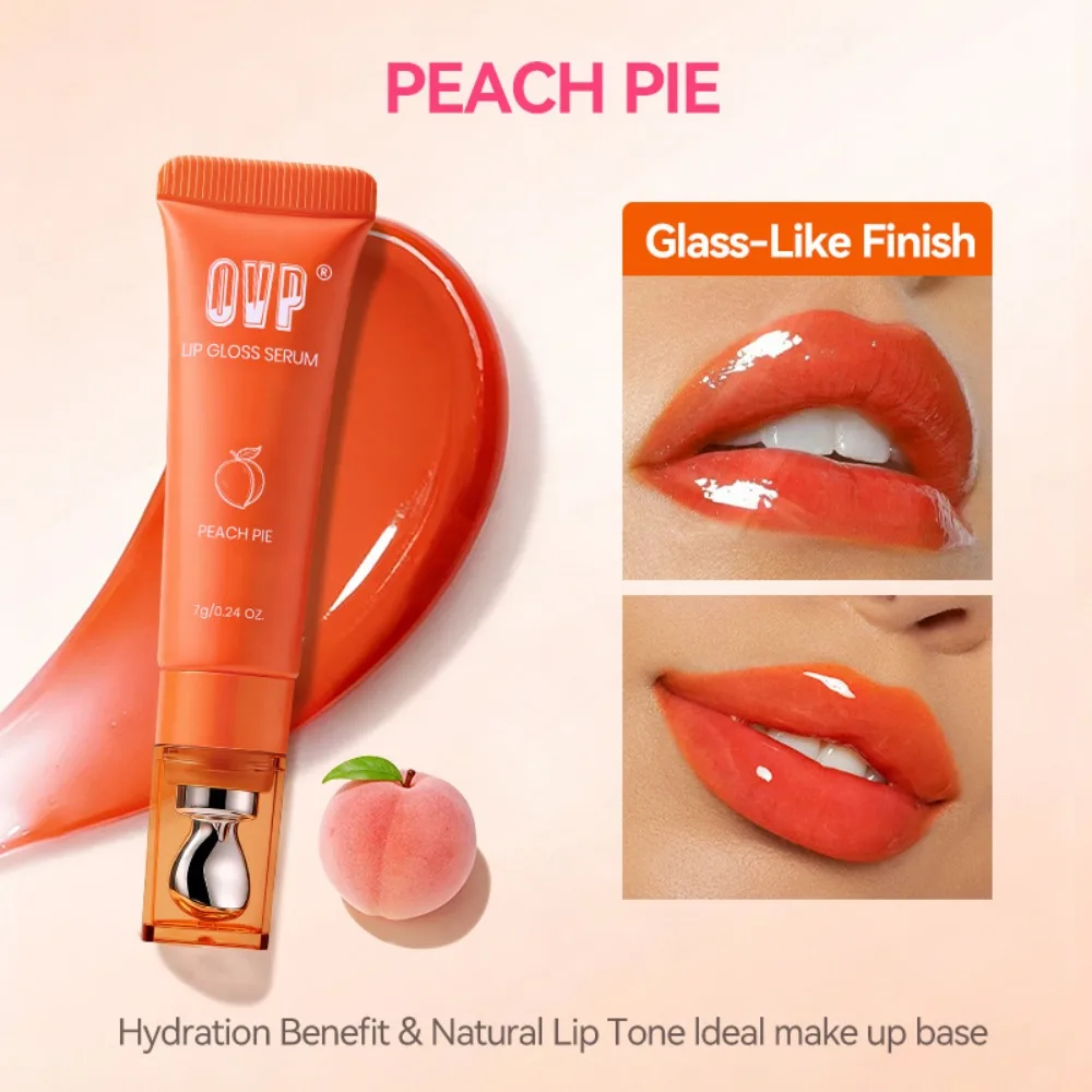 New Hydrating Glossy Brightening Lip Serum Plumping Moisturizing Lip Care Tint High Shine Non-Sticky Fruit Lip Oil for Dry Lips