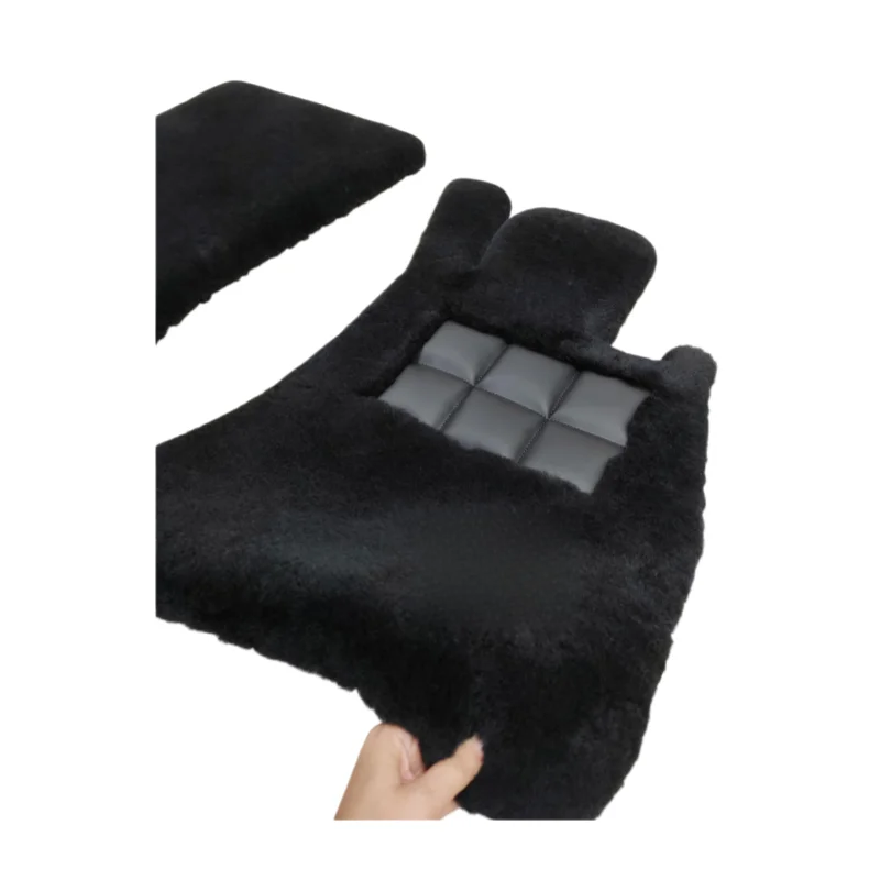 Custom 35mm Luxury Australian Sheepskin Car Floor Mat Full Set 5Pcs For Mercedes-Benz S-Class S450 2022 Antibacterial