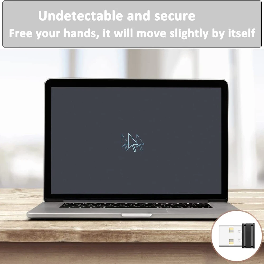 ماوس أوتوماتيكي صغير Jiggler Mover غير قابل للاكتشاف USB محرك تلقائي مؤشر شاكر مع ضوء مؤشر تشغيل/إيقاف لسطح المكتب المحمول