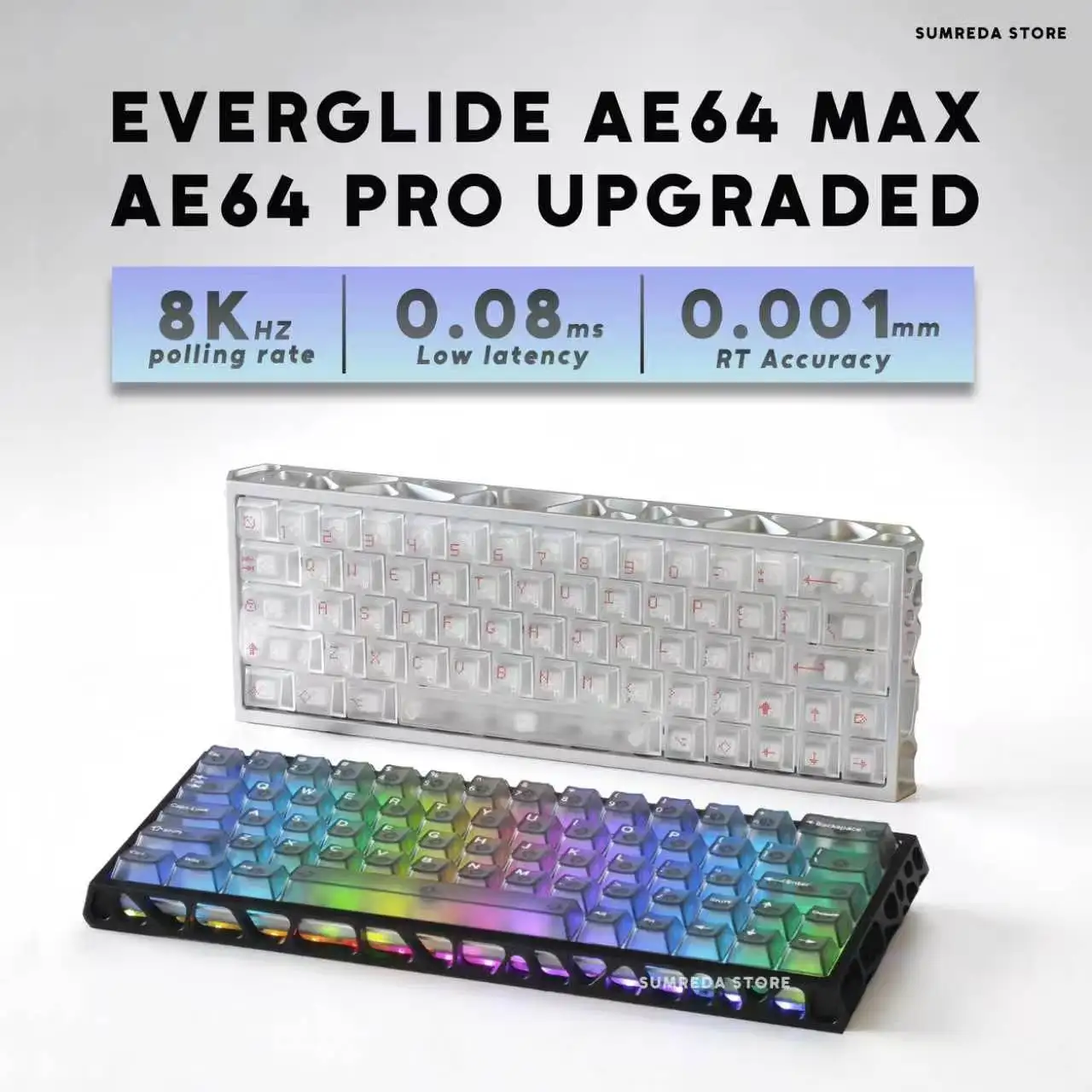 Everglide AE64 Max AE64 Pro Gaming Magnetic Mechanical Keyboard RT0.001MM 8KHz 0.08ms Delay SparkLink Dual 240MCU Gamer Keyboard