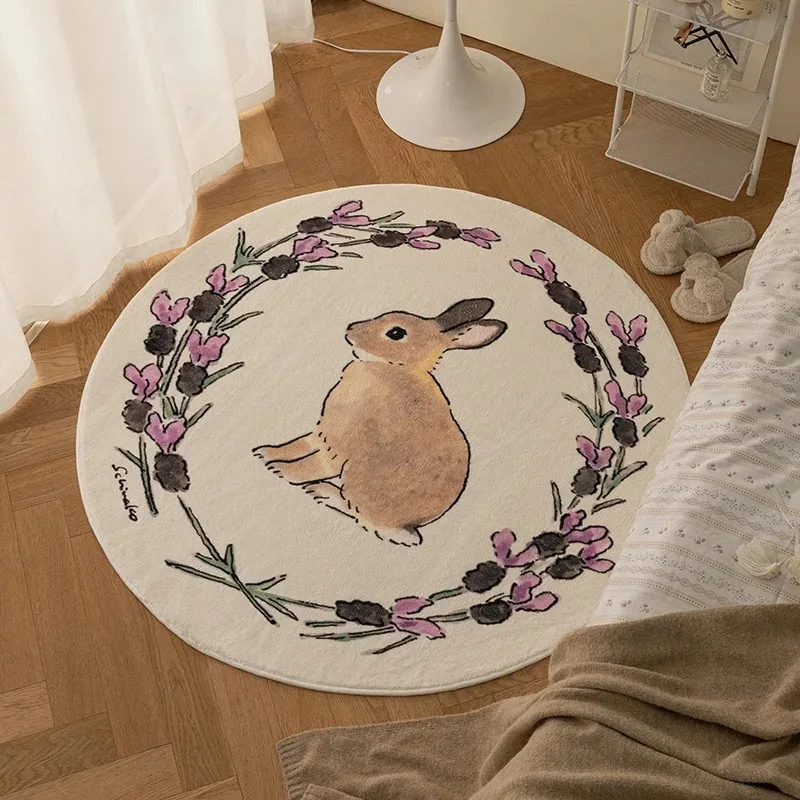 جولة لطيف أرنب زهرة نمط السجاد حصيرة البساط ديكور المنزل غرفة الاطفال غرفة نوم الكلمة حصيرة السجاد لغرفة المعيشة المنزل السجاد