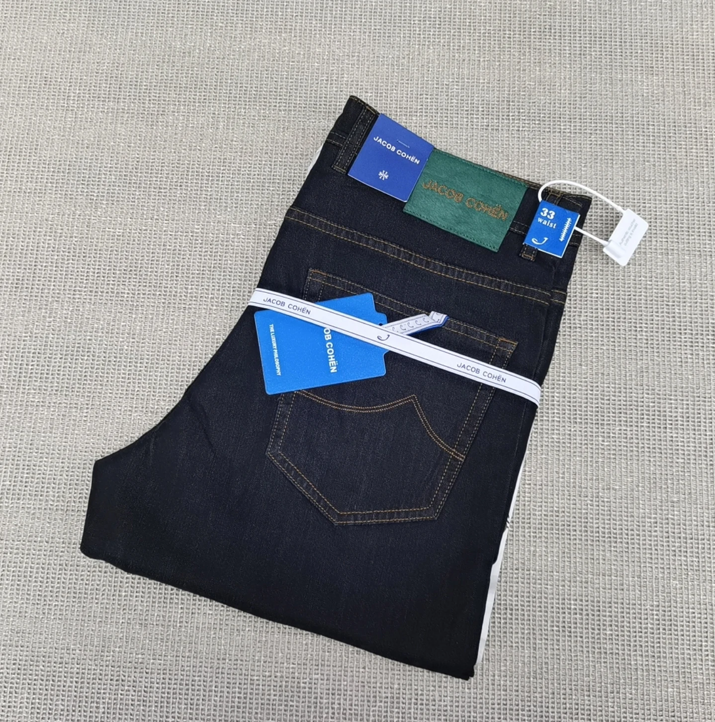 

OECHSLI Jeans Thin Cotton Men 2026 Spring Summer new straight breathable comfort pocket embroidery Big size 30-40 Long Pants