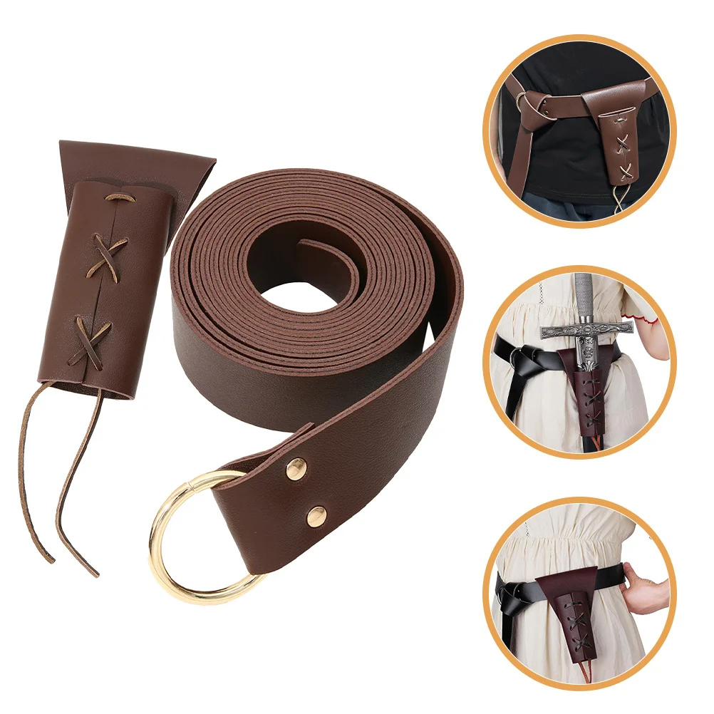 

1Set Comfortable PU Sword Frog Medieval Accessory Cosplay Stage Performance Sword Belt Holder Cosplay Supply