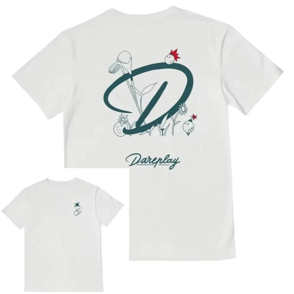 

Dareplay Golf, летняя хлопковая футболка высокого качества, мужская и женская одежда, брендовая футболка, уличная одежда для гольфа с короткими рукавами