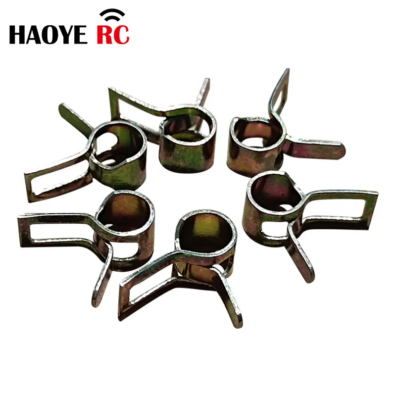 Haoye-亜鉛メッキ燃料ライン保持クリップ、ホースクリップ、パイプ管金属、タンクアクセサリー、rcアクセサリ、4-6mm、10個